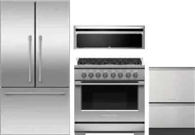 4 Piece Package Includes Refrigerator, Range, Hood And Dishwasher